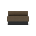 Audo Copenhagen Eave Dining Sofa, Open Section, 50" in Logan Nutmeg on a Plateau base in Black Oak, packshot on white