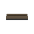 Audo Copenhagen Eave Dining Sofa, Open Section, 110" in Logan Nutmeg on a Plateau base in Black Oak, packshot on white