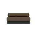 Audo Copenhagen Eave Dining Sofa, Open Section, 71" in Logan Nutmeg on a Plateau base in Black Oak, packshot on white