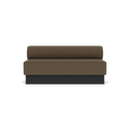 Audo Copenhagen Eave Dining Sofa, Open Section, 69" in Logan Nutmeg on a Plateau base in Black Oak, packshot on white