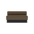 Audo Copenhagen Eave Dining Sofa, Open Section, 59" in Logan Nutmeg on a Plateau base in Black Oak, packshot on white