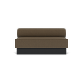 Audo Copenhagen Eave Dining Sofa, Open Section, 65" in Logan Nutmeg on a Plateau base in Black Oak, packshot on white