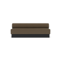 Audo Copenhagen Eave Dining Sofa, Open Section, 89" in Logan Nutmeg on a Plateau base in Black Oak, packshot on white