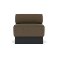Audo Copenhagen Eave Dining Sofa, Open Section, 32" in Logan Nutmeg on a Plateau base in Black Oak, packshot on white