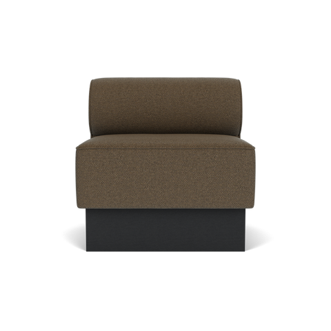 Audo Copenhagen Eave Dining Sofa, Open Section, 32" in Logan Nutmeg on a Plateau base in Black Oak, packshot on white