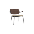 Audo Copenhagen Co Lounge Chair, Partially Upholstered in Dark Stained Oak with Audo Bouclé 02, packshot on white