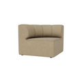 Audo Copenhagen Eave Seamline Modular Sofa, Rounded Modules, 34" Depth, Concave Left Corner in Audo Bouclé 02, packshot on white