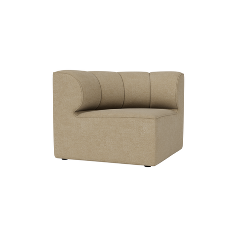 Audo Copenhagen Eave Seamline Modular Sofa, Rounded Modules, 34" Depth, Concave Left Corner in Audo Bouclé 02, packshot on white