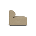 Audo Copenhagen Eave Seamline Modular Sofa, Rounded Modules, 34" Depth, Convex Right Corner in Audo Bouclé 02, packshot on white