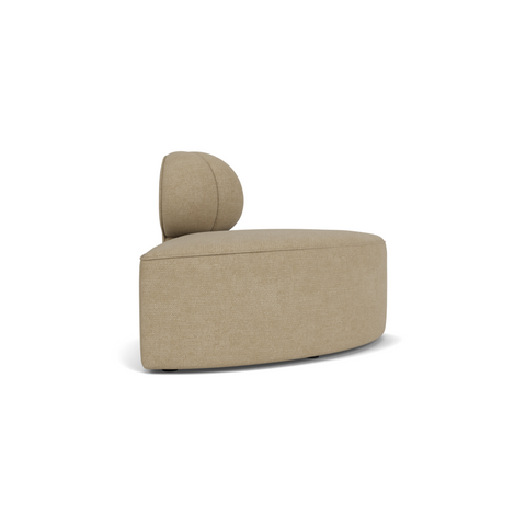Audo Copenhagen Eave Seamline Modular Sofa, Rounded Modules, 34" Depth, Convex Left Corner in Audo Bouclé 02, packshot on white
