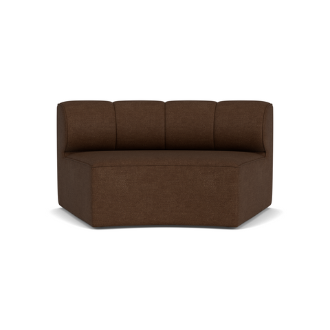 Audo Copenhagen Eave Seamline Modular Sofa, Rounded Modules, 34" Depth, Concave Open Section in Audo Bouclé 07, packshot on white