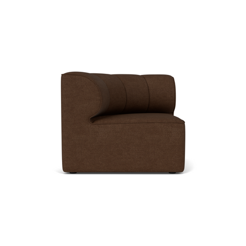Audo Copenhagen Eave Seamline Modular Sofa, Rounded Modules, 34" Depth, Concave Left Corner in Audo Bouclé 07, packshot on white