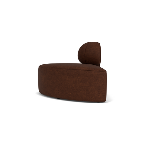 Audo Copenhagen Eave Seamline Modular Sofa, Rounded Modules, 34" Depth, Convex Right Corner in Audo Bouclé 08, packshot on white