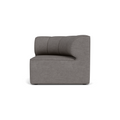 Audo Copenhagen Eave Seamline Modular Sofa, Rounded Modules, 34" Depth, Concave Right Corner in Audo Bouclé 16, packshot on white