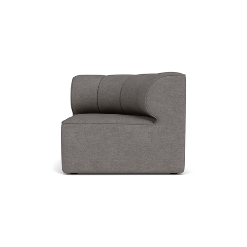 Audo Copenhagen Eave Seamline Modular Sofa, Rounded Modules, 34" Depth, Concave Right Corner in Audo Bouclé 16, packshot on white