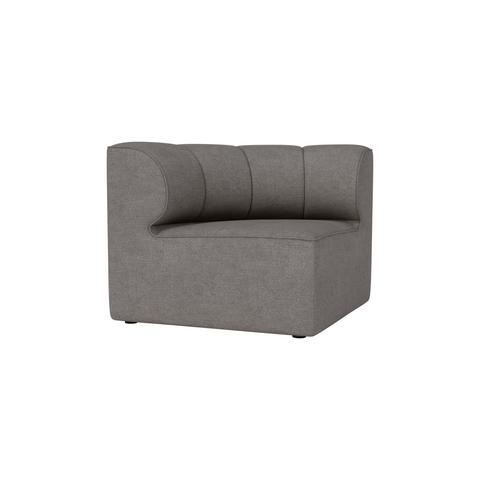 Audo Copenhagen Eave Seamline Modular Sofa, Rounded Modules, 34" Depth, Concave Left Corner in Audo Bouclé 16, packshot on white