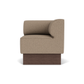 Audo Copenhagen Eave Dining Sofa, Corner, 30", Right Corner in Logan Flint on a Plateau base in Dark Stained Oak, packshot on white