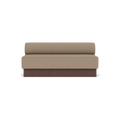 Audo Copenhagen Eave Dining Sofa, Open Section, 71" in Logan Flint on a Plateau base in Dark Stained Oak, packshot on white