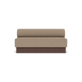 Audo Copenhagen Eave Dining Sofa, Open Section, 69" in Logan Flint on a Plateau base in Dark Stained Oak, packshot on white