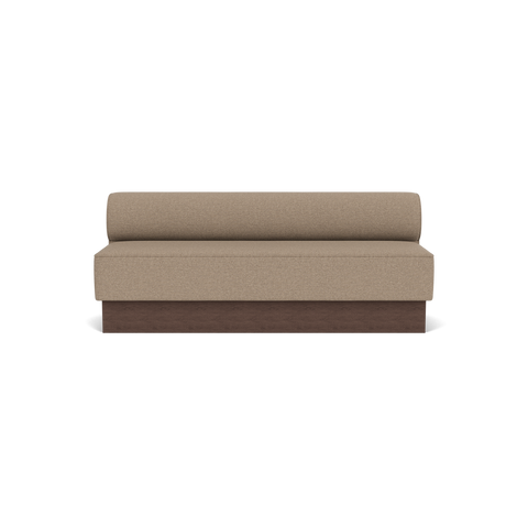 Audo Copenhagen Eave Dining Sofa, Open Section, 79" in Logan Flint on a Plateau base in Dark Stained Oak, packshot on white