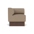 Audo Copenhagen Eave Dining Sofa, Corner, 30", Left Corner in Logan Flint on a Plateau base in Dark Stained Oak, packshot on white