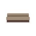 Audo Copenhagen Eave Dining Sofa, Open Section, 83" in Logan Flint on a Plateau base in Dark Stained Oak, packshot on white