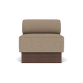 Audo Copenhagen Eave Dining Sofa, Open Section, 32" in Logan Flint on a Plateau base in Dark Stained Oak, packshot on white