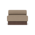 Audo Copenhagen Eave Dining Sofa, Open Section, 44" in Logan Flint on a Plateau base in Dark Stained Oak, packshot on white