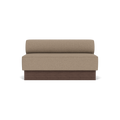 Audo Copenhagen Eave Dining Sofa, Open Section, 59" in Logan Flint on a Plateau base in Dark Stained Oak, packshot on white