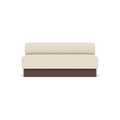 Audo Copenhagen Eave Dining Sofa, Open Section, 71" in Logan Jasmine on a Plateau base in Dark Stained Oak, packshot on white