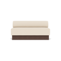 Audo Copenhagen Eave Dining Sofa, Open Section, 65" in Logan Jasmine on a Plateau base in Dark Stained Oak, packshot on white