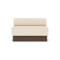 Audo Copenhagen Eave Dining Sofa, Open Section, 50" in Logan Jasmine on a Plateau base in Dark Stained Oak, packshot on white