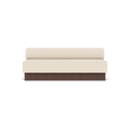 Audo Copenhagen Eave Dining Sofa, Open Section, 83" in Logan Jasmine on a Plateau base in Dark Stained Oak, packshot on white