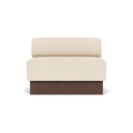 Audo Copenhagen Eave Dining Sofa, Open Section, 44" in Logan Jasmine on a Plateau base in Dark Stained Oak, packshot on white