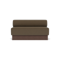 Audo Copenhagen Eave Dining Sofa, Open Section, 59" in Logan Nutmeg on a Plateau base in Dark Stained Oak, packshot on white