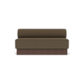 Audo Copenhagen Eave Dining Sofa, Open Section, 65" in Logan Nutmeg on a Plateau base in Dark Stained Oak, packshot on white