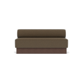 Audo Copenhagen Eave Dining Sofa, Open Section, 69" in Logan Nutmeg on a Plateau base in Dark Stained Oak, packshot on white
