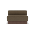 Audo Copenhagen Eave Dining Sofa, Open Section, 50" in Logan Nutmeg on a Plateau base in Dark Stained Oak, packshot on white