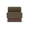 Audo Copenhagen Eave Dining Sofa, Open Section, 32" in Logan Nutmeg on a Plateau base in Dark Stained Oak, packshot on white