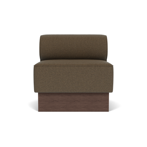 Audo Copenhagen Eave Dining Sofa, Open Section, 32" in Logan Nutmeg on a Plateau base in Dark Stained Oak, packshot on white