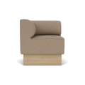Audo Copenhagen Eave Dining Sofa, Corner, 30", Left Corner in Logan Flint on a Plateau base in Natural Oak, packshot on white