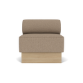 Audo Copenhagen Eave Dining Sofa, Open Section, 32" in Logan Flint on a Plateau base in Natural Oak, packshot on white