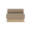 Audo Copenhagen Eave Dining Sofa, Open Section, 44" in Logan Flint on a Plateau base in Natural Oak, packshot on white