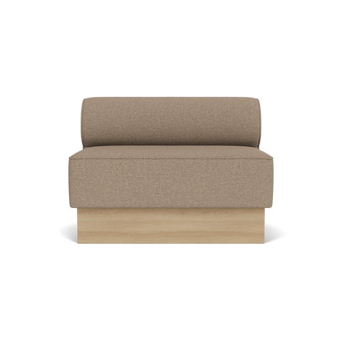 Audo Copenhagen Eave Dining Sofa, Open Section, 44" in Logan Flint on a Plateau base in Natural Oak, packshot on white