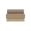 Audo Copenhagen Eave Dining Sofa, Open Section, 50" in Logan Flint on a Plateau base in Natural Oak, packshot on white
