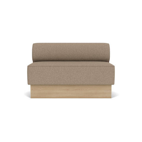 Audo Copenhagen Eave Dining Sofa, Open Section, 50" in Logan Flint on a Plateau base in Natural Oak, packshot on white
