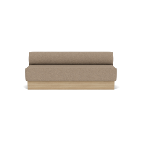 Audo Copenhagen Eave Dining Sofa, Open Section, 79" in Logan Flint on a Plateau base in Natural Oak, packshot on white