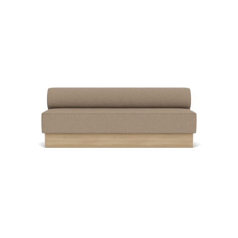 Audo Copenhagen Eave Dining Sofa, Open Section, 83" in Logan Flint on a Plateau base in Natural Oak, packshot on white