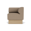 Audo Copenhagen Eave Dining Sofa, Corner, 30", Right Corner in Logan Flint on a Plateau base in Natural Oak, packshot on white