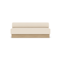Audo Copenhagen Eave Dining Sofa, Open Section, 83" in Logan Jasmine on a Plateau base in Natural Oak, packshot on white